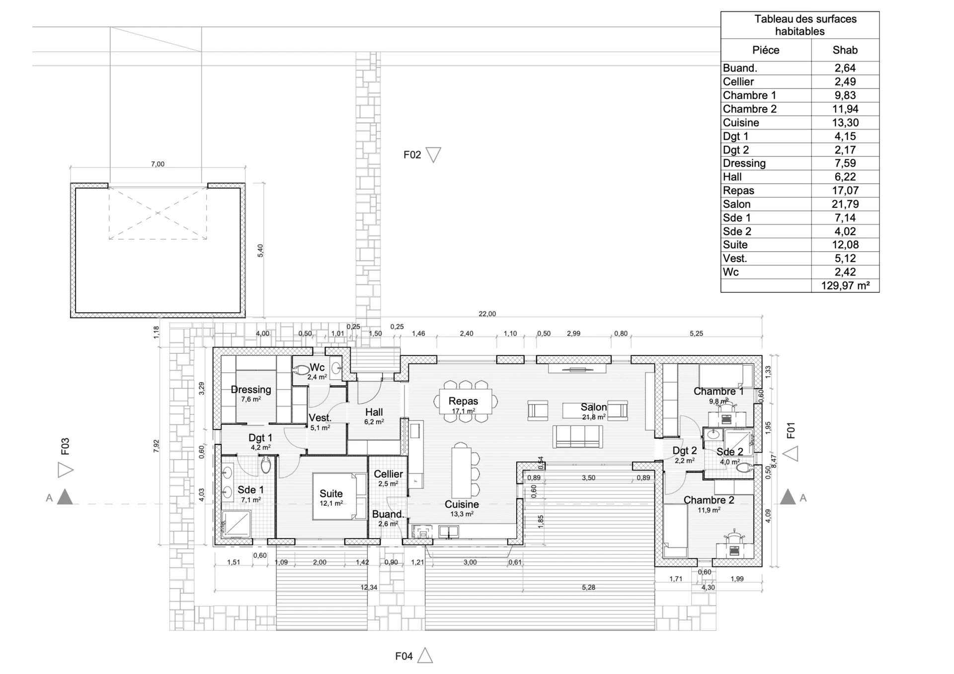 Plan coté Rez-de-chaussée