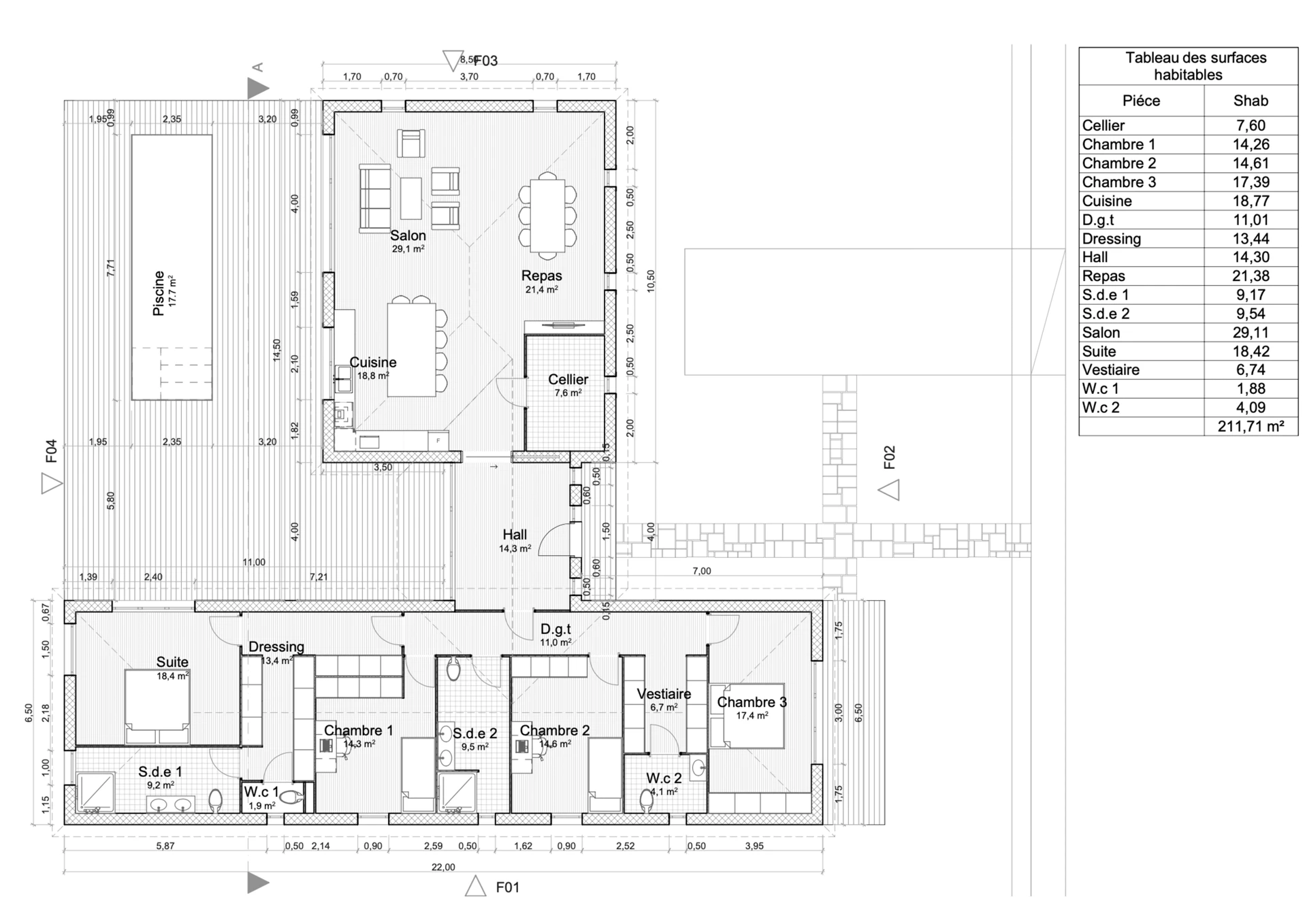 Plan coté Rez-de-chaussée