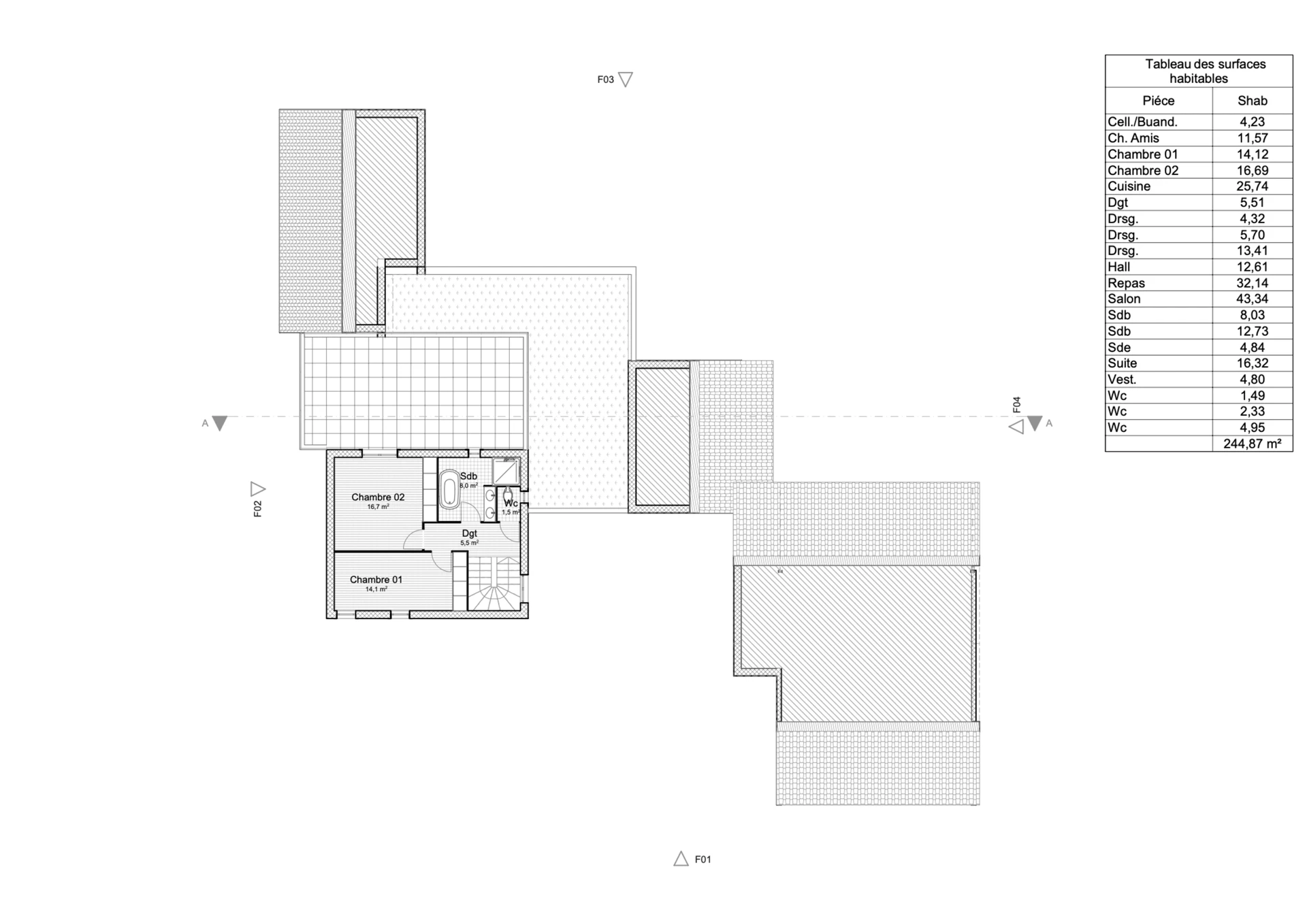 L’étage — plan