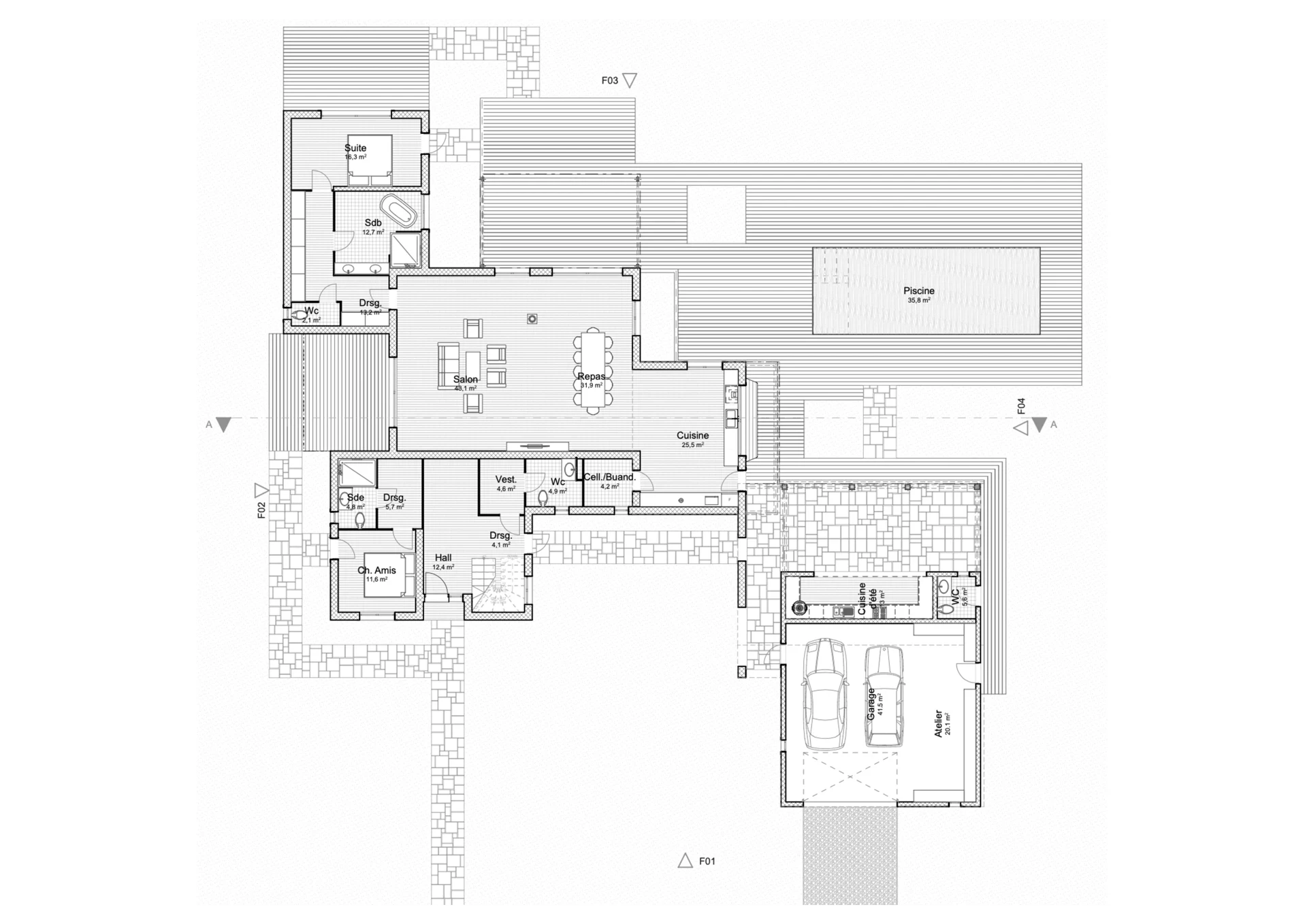Rez-de-chaussée — plan coté